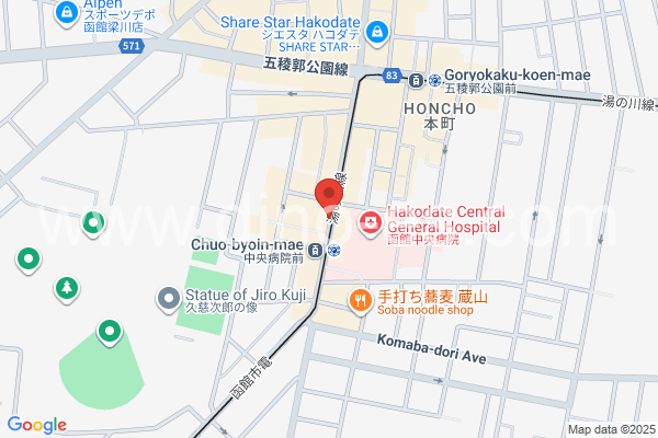 中央病院前メンズエステの地図です。map of Chūō Byōin Mae station where spa and massage salons are located