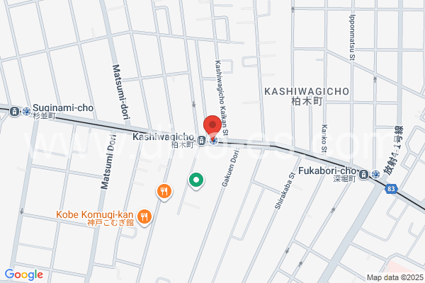 柏木町メンズエステの地図です。map of Kashiwagichō station where spa and massage salons are located