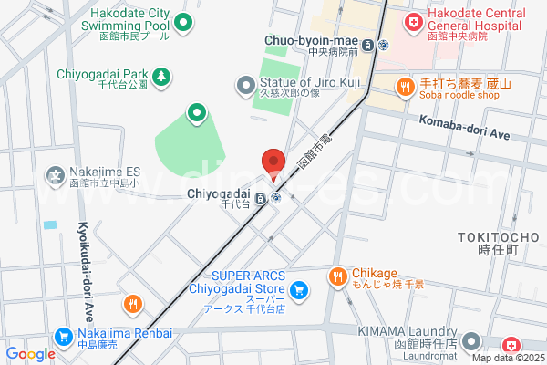 千代台メンズエステの地図です。map of Chiyodai station where spa and massage salons are located