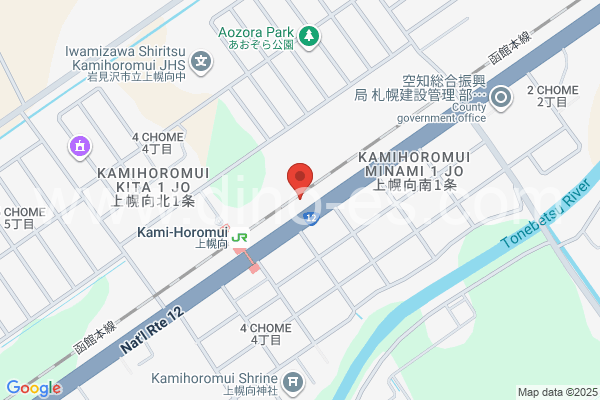 上幌向メンズエステの地図です。map of Kami-Horomui station where spa and massage salons are located