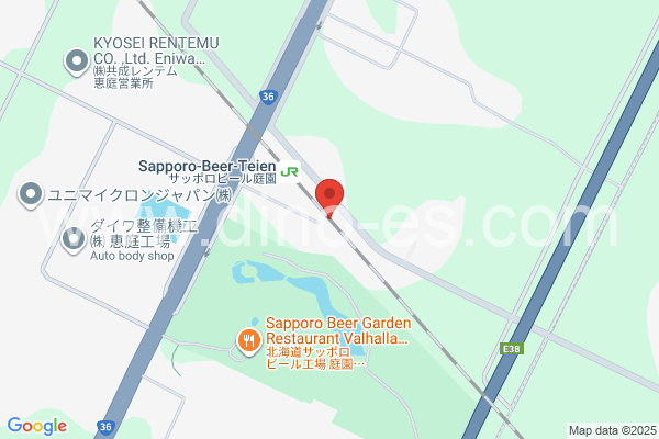 サッポロビール庭園メンズエステの地図です。map of Sapporo Beer Teien station where spa and massage salons are located