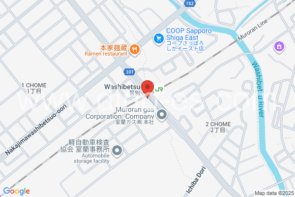 鷲別メンズエステの地図です。map of Washibetsu station where spa and massage salons are located
