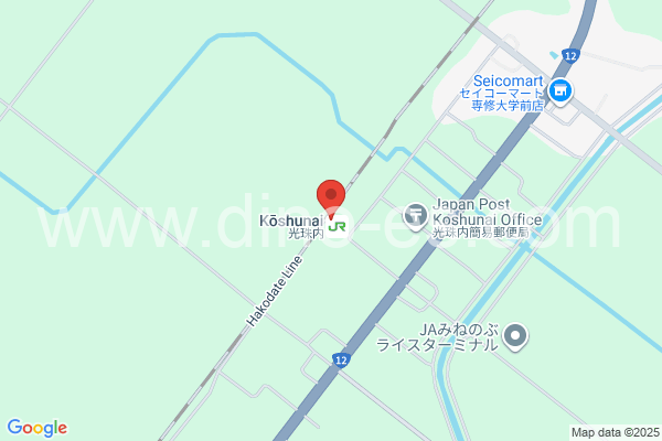 光珠内メンズエステの地図です。map of Kōshunai station where spa and massage salons are located