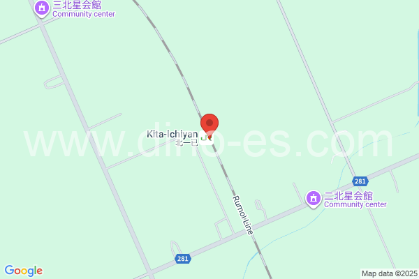 北一已メンズエステの地図です。map of Kita-Ichiyan station where spa and massage salons are located