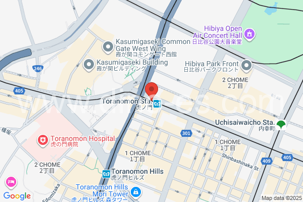 虎ノ門メンズエステの地図です。map of Toranomon station where spa and massage salons are located
