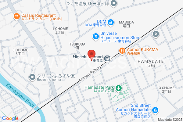 東青森メンズエステの地図です。map of Higashi-Aomori station where spa and massage salons are located