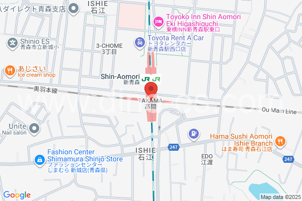 新青森メンズエステの地図です。map of Shin-Aomori station where spa and massage salons are located