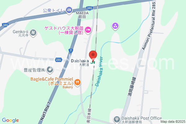 大釈迦メンズエステの地図です。map of Daishaka station where spa and massage salons are located