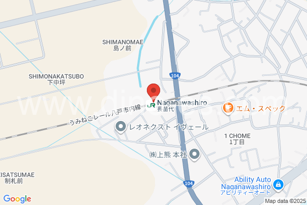 長苗代メンズエステの地図です。map of Naganawashiro station where spa and massage salons are located