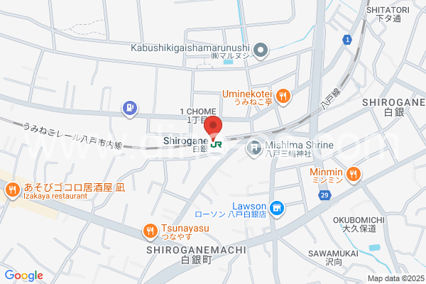 白銀メンズエステの地図です。map of Shirogane station where spa and massage salons are located