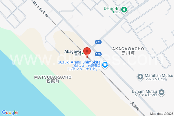 赤川メンズエステの地図です。map of Akagawa station where spa and massage salons are located