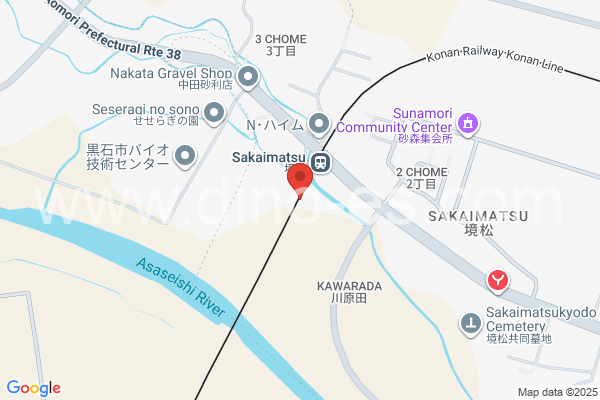 境松メンズエステの地図です。map of Sakaimatsu station where spa and massage salons are located