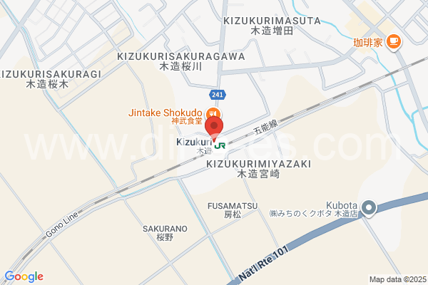 木造メンズエステの地図です。map of Kizukuri station where spa and massage salons are located