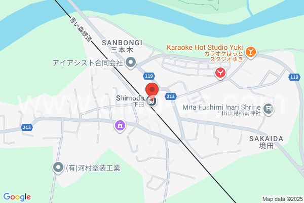 下田メンズエステの地図です。map of Shimoda station where spa and massage salons are located