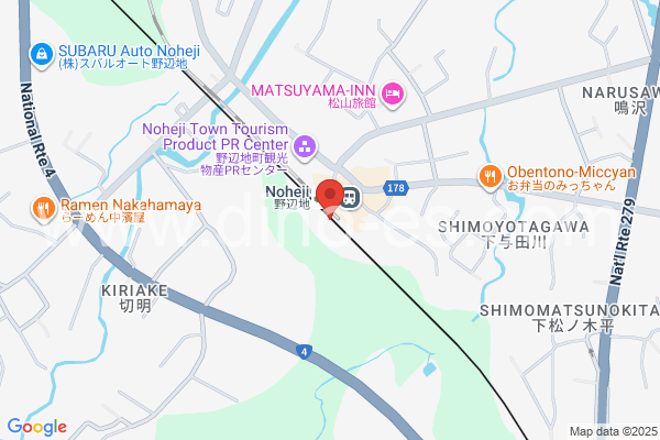 野辺地メンズエステの地図です。map of Noheji station where spa and massage salons are located