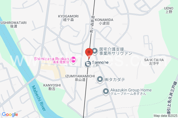 三戸メンズエステの地図です。map of Sannohe station where spa and massage salons are located