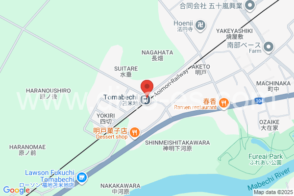 苫米地メンズエステの地図です。map of Tomabechi station where spa and massage salons are located