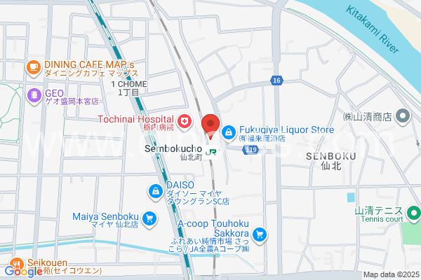 仙北町メンズエステの地図です。map of Sembokuchō station where spa and massage salons are located