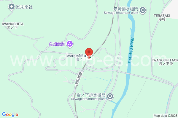 岩ノ下メンズエステの地図です。map of Iwanoshita station where spa and massage salons are located