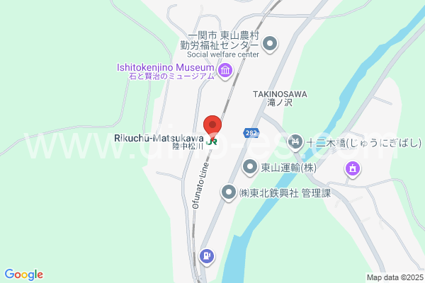 陸中松川メンズエステの地図です。map of Rikuchū-Matsukawa station where spa and massage salons are located