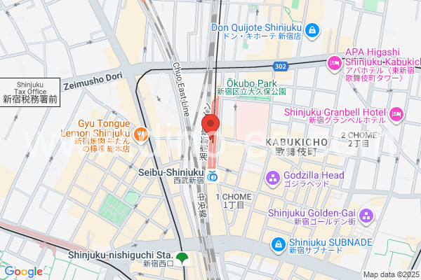 西武新宿メンズエステの地図です。map of SeibuShinjuku station where spa and massage salons are located