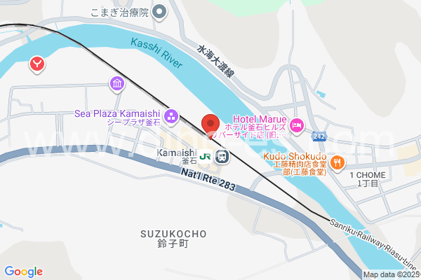 釜石メンズエステの地図です。map of Kamaishi station where spa and massage salons are located