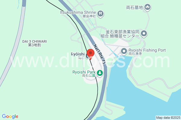 両石メンズエステの地図です。map of Ryōishi station where spa and massage salons are located