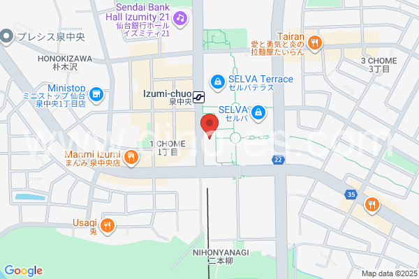 泉中央メンズエステの地図です。map of Izumi-Chūō station where spa and massage salons are located