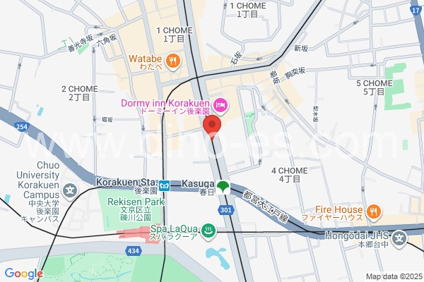 春日(東京)メンズエステの地図です。map of Kasuga station where spa and massage salons are located