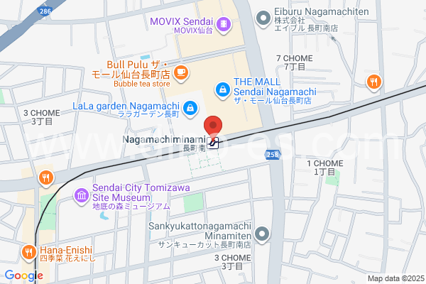 長町南メンズエステの地図です。map of Nagamachi-Minami station where spa and massage salons are located