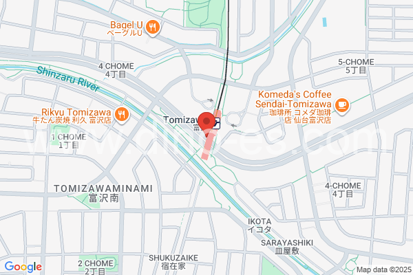 富沢メンズエステの地図です。map of Tomizawa station where spa and massage salons are located