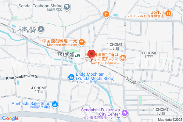 東照宮メンズエステの地図です。map of Tōshōgū station where spa and massage salons are located