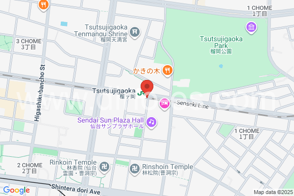 榴ヶ岡メンズエステの地図です。map of Tsutsujigaoka station where spa and massage salons are located