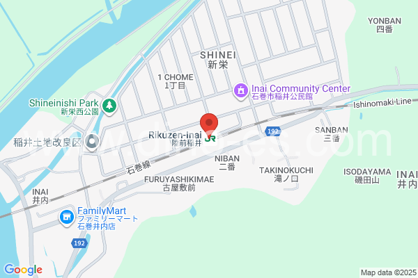陸前稲井メンズエステの地図です。map of Rikuzen-Inai station where spa and massage salons are located