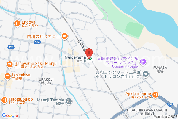 岩出山メンズエステの地図です。map of Iwadeyama station where spa and massage salons are located