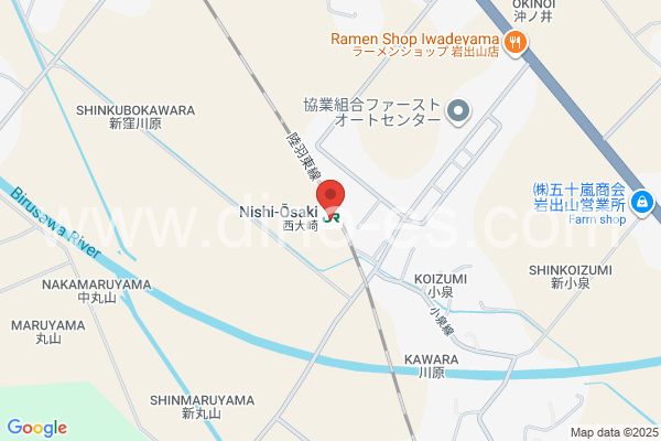 西大崎メンズエステの地図です。map of Nishi-Ōsaki station where spa and massage salons are located