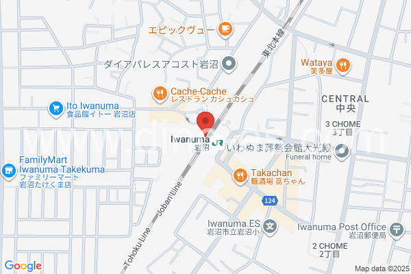 岩沼メンズエステの地図です。map of Iwanuma station where spa and massage salons are located