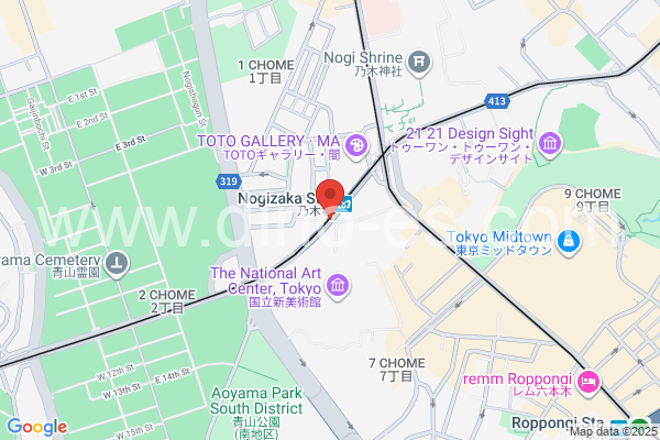 乃木坂メンズエステの地図です。map of Nogizaka station where spa and massage salons are located