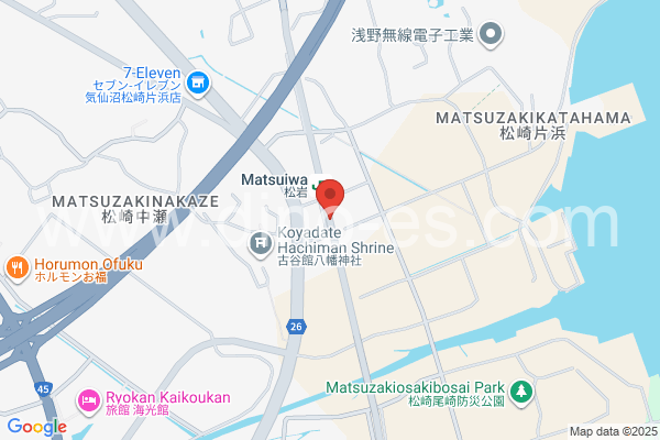 松岩メンズエステの地図です。map of Matsuiwa station where spa and massage salons are located