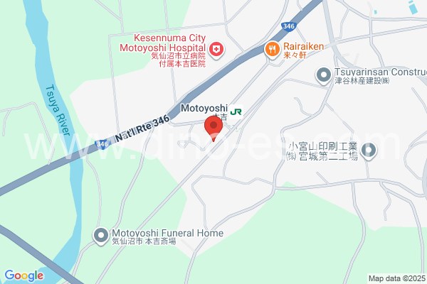 本吉メンズエステの地図です。map of Motoyoshi station where spa and massage salons are located