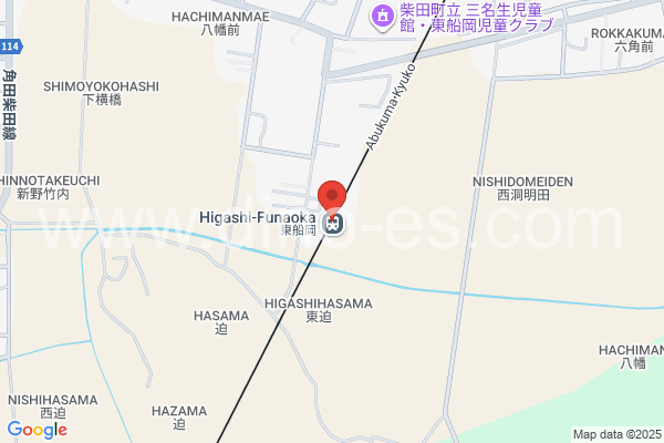 東船岡メンズエステの地図です。map of Higashi-Funaoka station where spa and massage salons are located