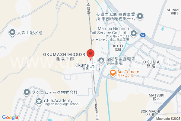 逢隈メンズエステの地図です。map of Ōkuma station where spa and massage salons are located