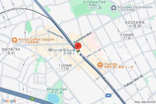 志村坂上メンズエステの地図です。map of Shimurasakaue station where spa and massage salons are located