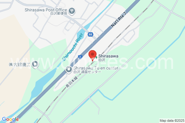 白沢(秋田)メンズエステの地図です。map of Shirasawa station where spa and massage salons are located