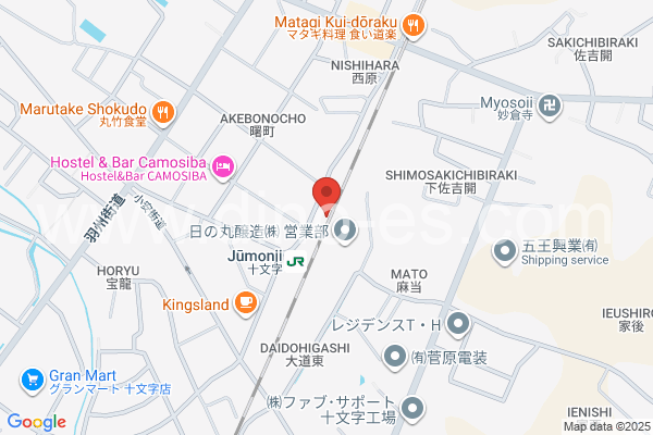 十文字メンズエステの地図です。map of Jūmonji station where spa and massage salons are located