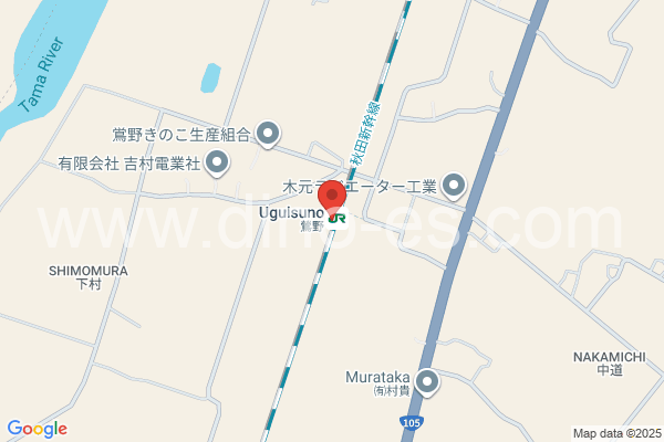 鶯野メンズエステの地図です。map of Uguisuno station where spa and massage salons are located
