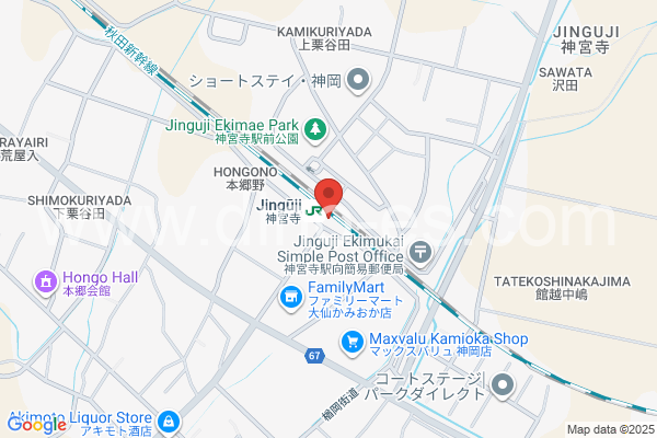 神宮寺メンズエステの地図です。map of Jingūji station where spa and massage salons are located