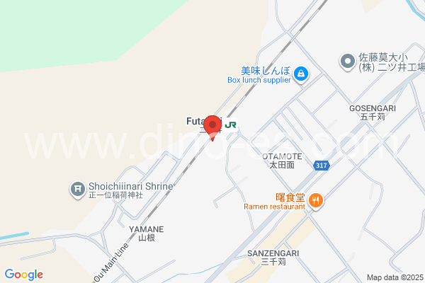 二ツ井メンズエステの地図です。map of Futatsui station where spa and massage salons are located