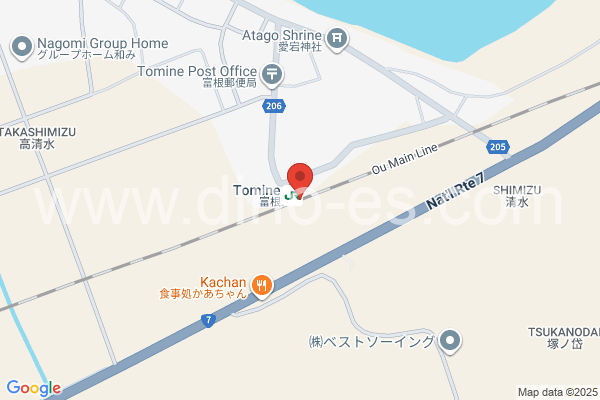 富根メンズエステの地図です。map of Tomine station where spa and massage salons are located