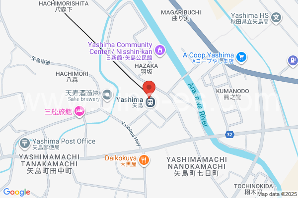 矢島メンズエステの地図です。map of Yashima station where spa and massage salons are located